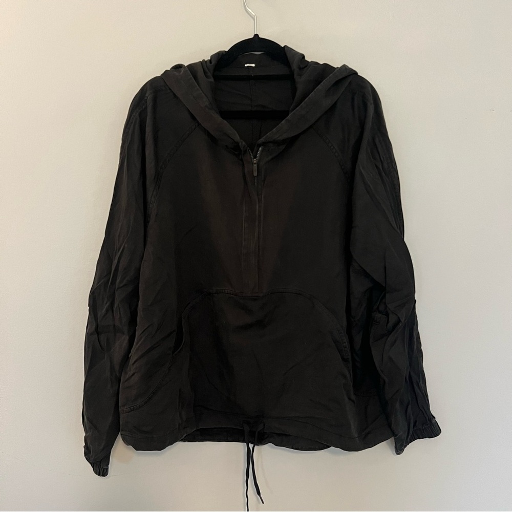Lululemon Black Hooded Quarter Zip Jacket
